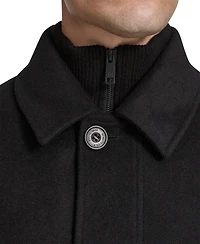 Kenneth Cole Men's Stand-Collar Zip-Bib Button Car Coat