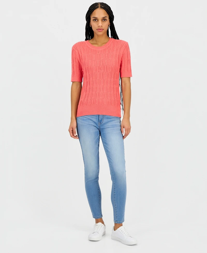 Nautica Women's Cotton Cable-Knit Sweater