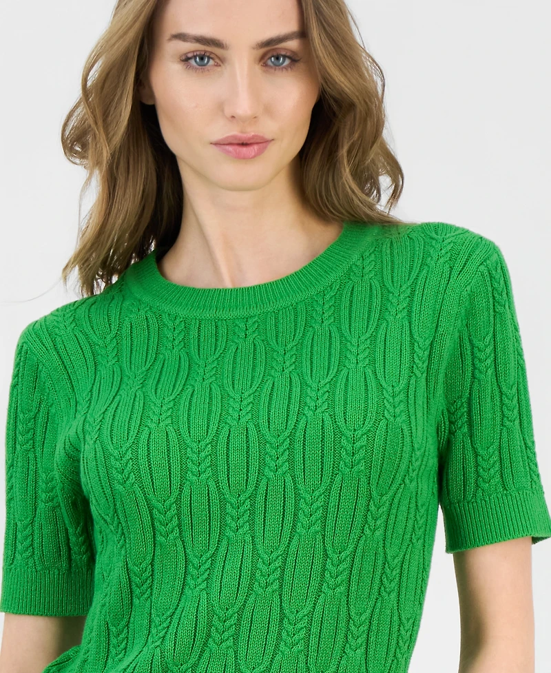 Nautica Women's Cotton Cable-Knit Sweater