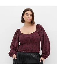 City Chic Plus Abbie Floral Print Top