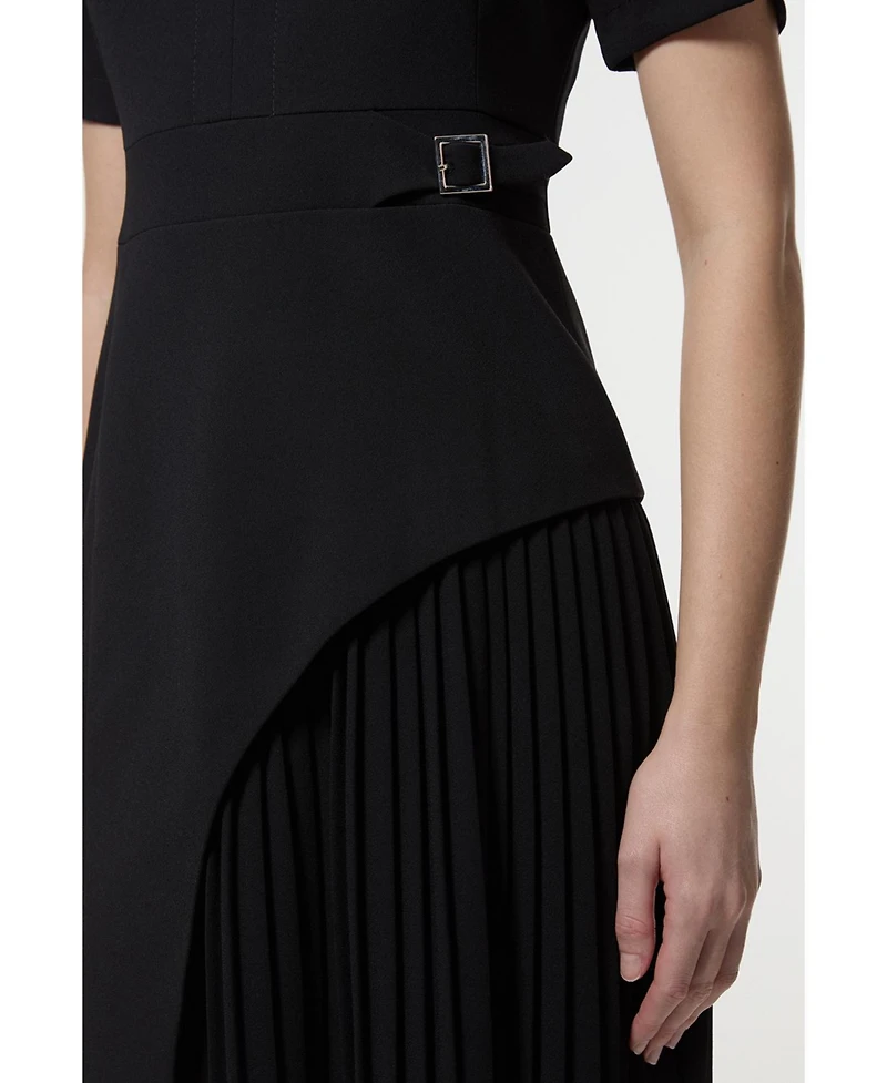 Karen Millen Women's Military Pleat Mini Dress