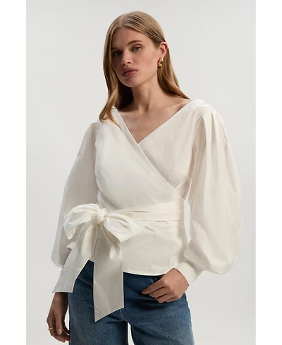 Karen Millen Women's Woven Wrap Detail Blouse