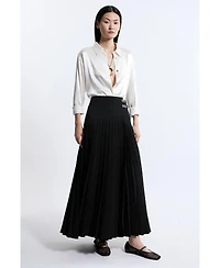 Karen Millen Women's Buckle Detailed Maxi Skirt