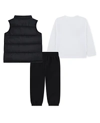Nike Boys Toddler 2T-4T 3-Piece Sportswear Crewneck T-Shirt, Vest and Pants Set