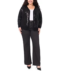 Vince Camuto Plus Sequined V-Neck Cardigan Sweater
