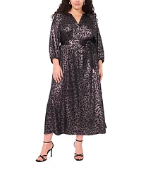 Vince Camuto Plus 3/4-Sleeve V-Neck Maxi Dress