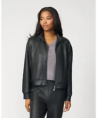 Cable & Gauge Women's Coated Cropped Bomber Jacket