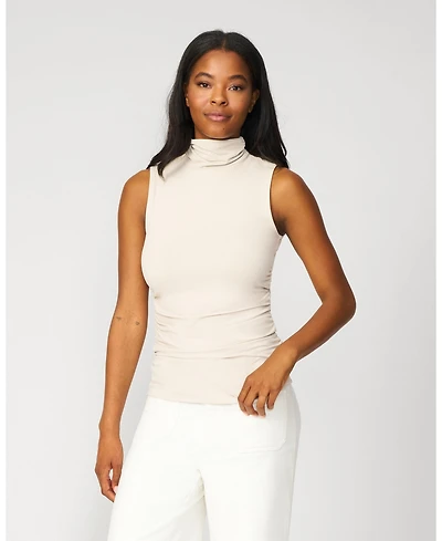 Cable & Gauge Women's Sculpt Sleeveless Turtleneck Tank