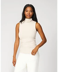 Cable & Gauge Women's Sculpt Sleeveless Turtleneck Tank