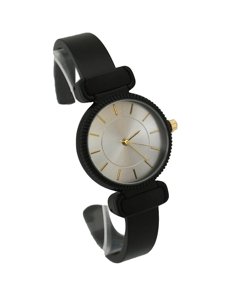 Olivia Pratt Black Simple Metallic Bangle Watch
