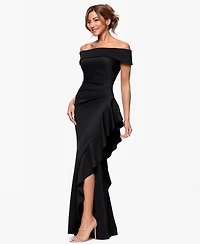 Xscape Petite Off The Shoulder Sleeveless Dress