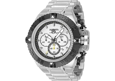 Invicta Men's 48201 Subaqua Quartz Chronograph Silver, Black Dial Watch