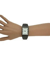 Olivia Pratt Gunmetal Textured Metallic Bangle Watch