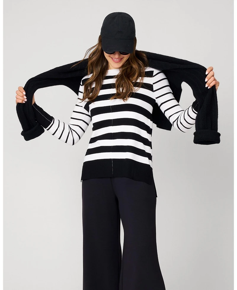 Cable & Gauge Women's Easy Stripe Tunic Sweater