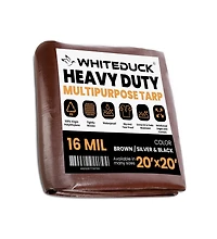 8 oz. Poly Tarpaulin 20x20 Silver & Black