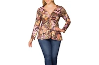Kiyonna Women's Plus Abigail Long Sleeve Twist Top