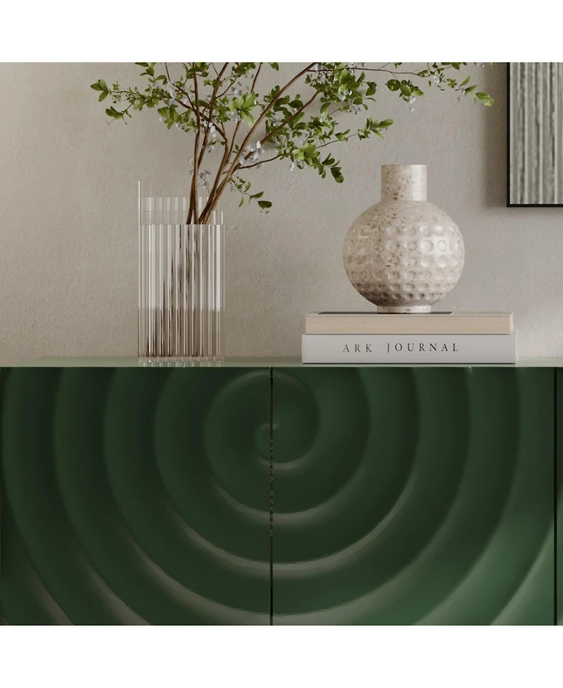 Streamdale Furniture 59; Green Mid-Century Modern Sideboard Buffet Cabinet