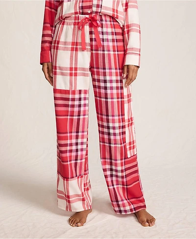 Lands' End Women's Flannel Patchwork Wide Leg Sleep Pants