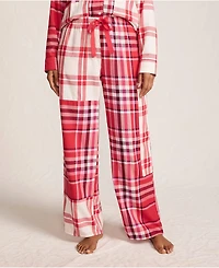 Lands' End Women's Flannel Patchwork Wide Leg Sleep Pants