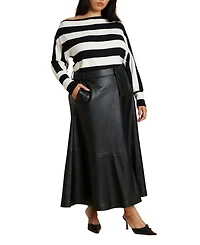 Eloquii Plus Faux Leather Midi Skirt