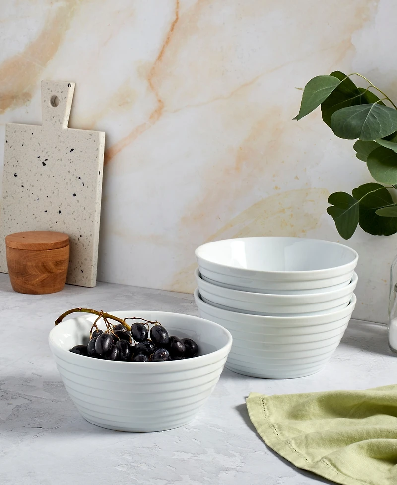 Tabletops Gallery Textured Round Bowls, Set of 4, Service For 4