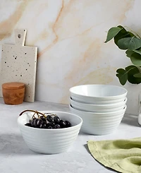 Tabletops Gallery Textured Round Bowls, Set of 4, Service For 4