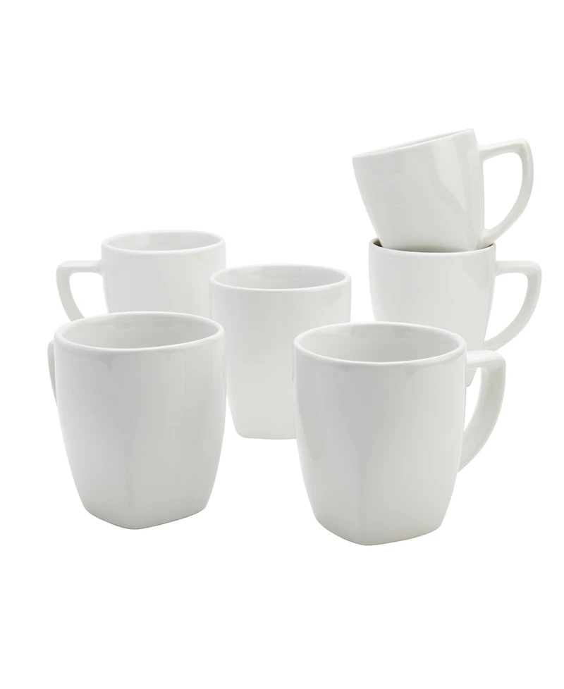 Tabletops Gallery Chic Round Mugs, Set of 6, Service For 6