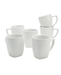 Tabletops Gallery Chic Round Mugs, Set of 6, Service For 6