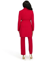 Kasper Women's Three Button Patch Pocket Trench Coat