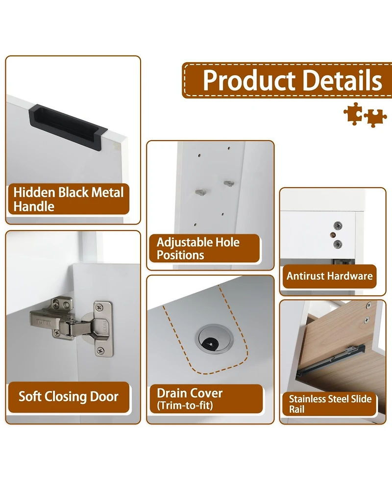 Streamdale Modern Bathroom Vanity Cabinet Set (Assembly Required)