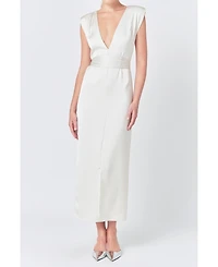 endless rose Women's Deep V Maxi Dress