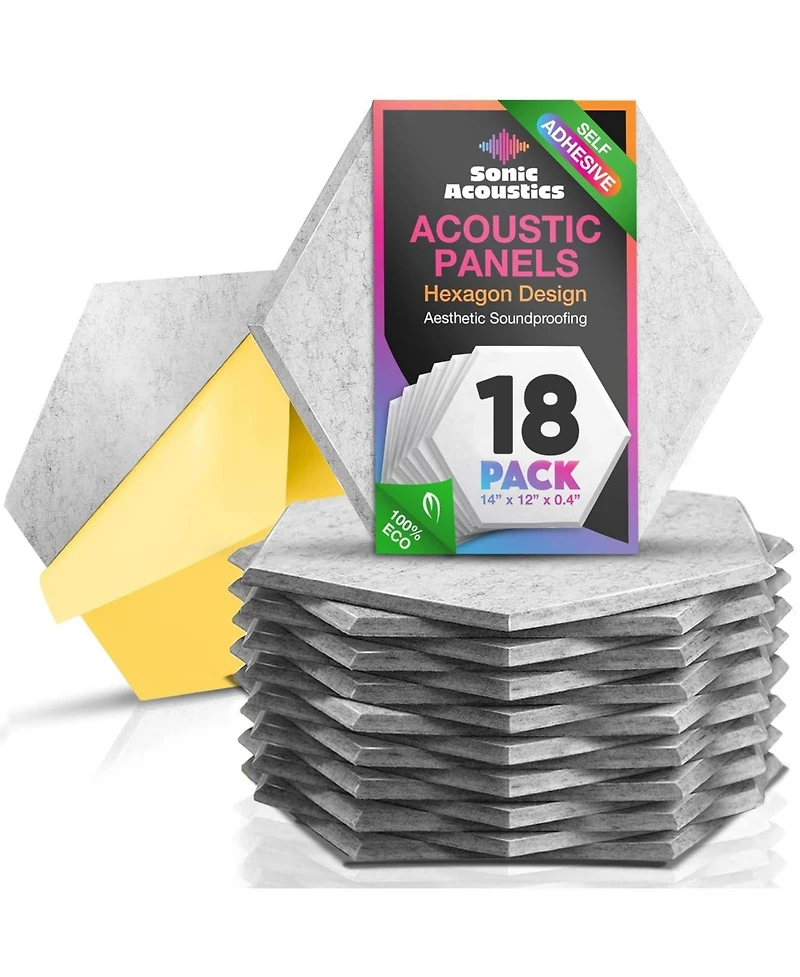 Sonic Acoustics Acoustic Panels 18-Pack Soundproof Wall Sound Absorbing