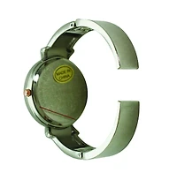 Olivia Pratt Silver Rose Gold Olivia Pratt Elegant Emerald Rhinestone Solid Metal Bangle Watch