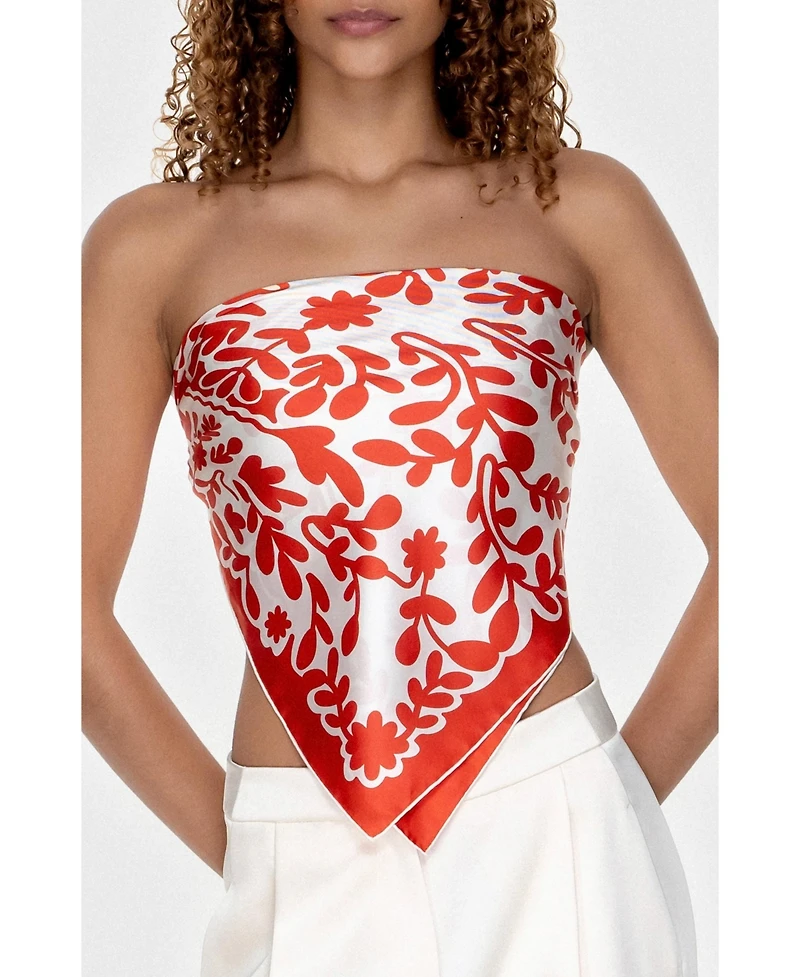 Jessie Zhao New York Double Sided Silk Scarf Red Blessing