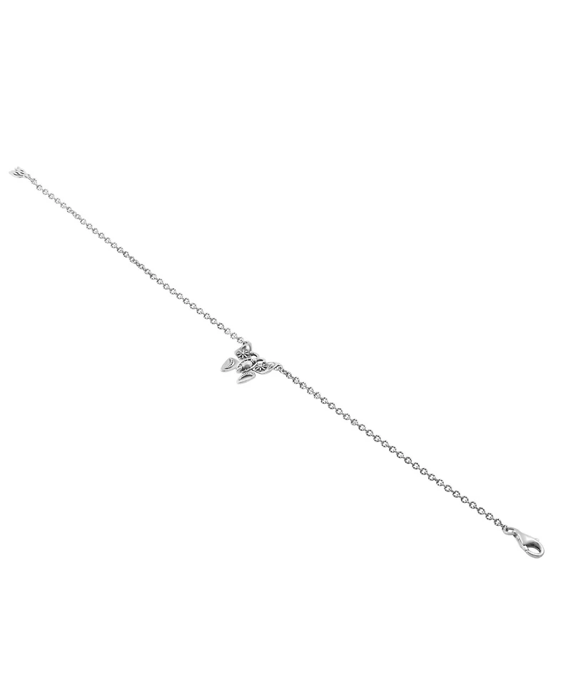 American West Jewelry Sterling Silver Butterfly Anklet, 9 to 11 Inches