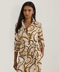 Lauren Ralph Petite Fayella Long Sleeve Shirtdress