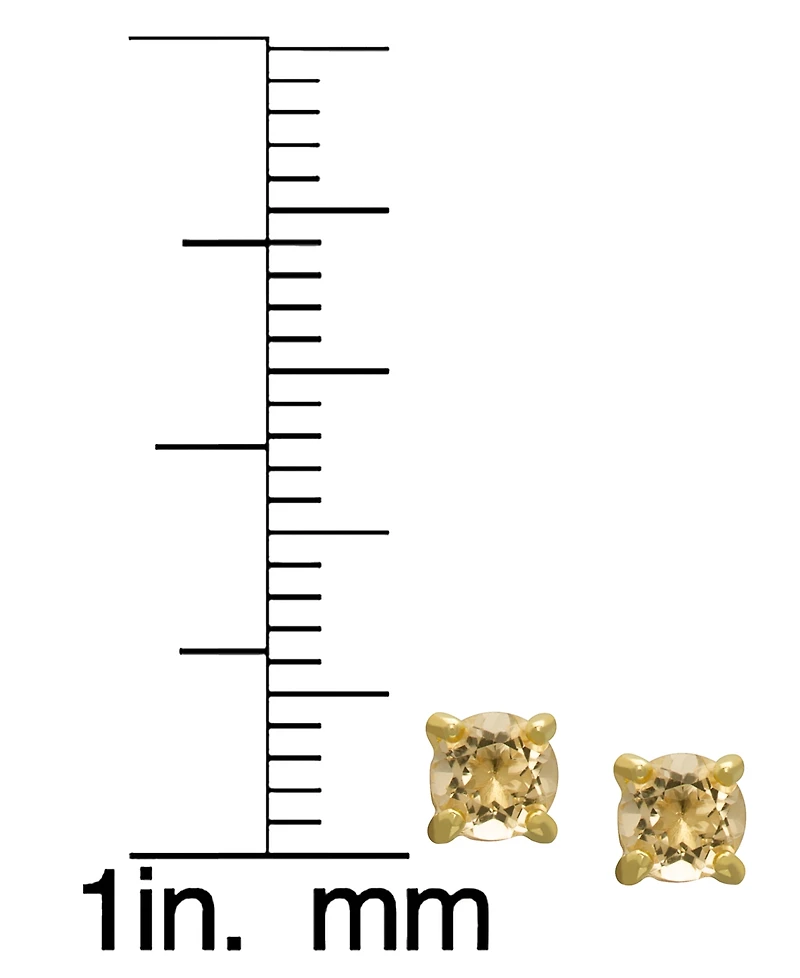 Macy's 4-Pair Amethyst, Blue Topaz, Citrine and Peridot (5-7/8 ct. t.w.) Stud Earrings in 14K Gold Over Sterling Silver