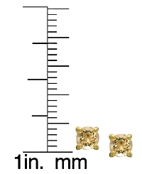 Macy's 4-Pair Amethyst, Blue Topaz, Citrine and Peridot (5-7/8 ct. t.w.) Stud Earrings in 14K Gold Over Sterling Silver