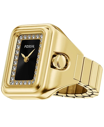 Fossil Women's Raquel Watch Ring Two-Hand Gold-Tone Stainless Steel Watch,14mm