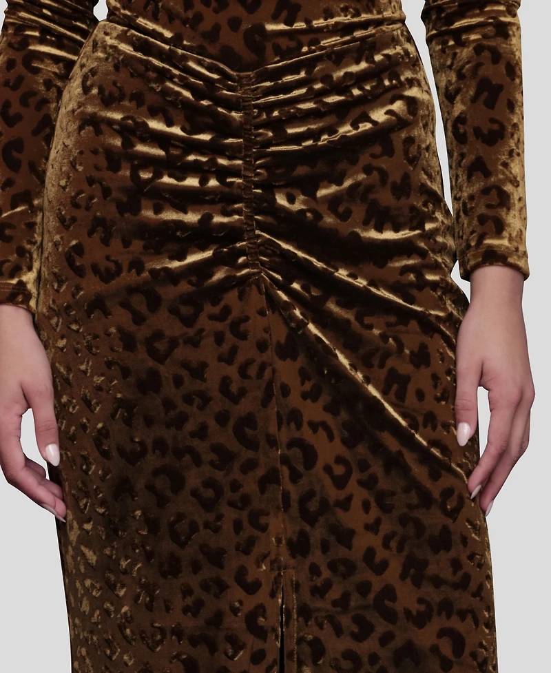 Avec Les Filles Women's Front Ruched Midi Skirt