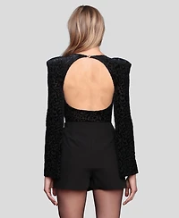 Avec Les Filles Women's Long Sleeve Bodysuit Top