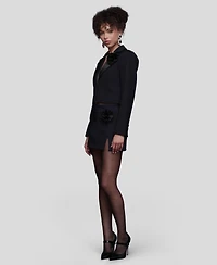 Avec Les Filles Women's Lapel Cropped Blazer