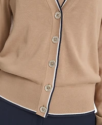 Tommy Hilfiger Women's Tipped V-Neck Cardigan Set