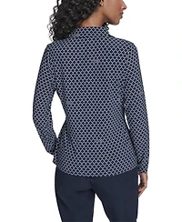 Tommy Hilfiger Women's Long Sleeve Clover Button-Up Top