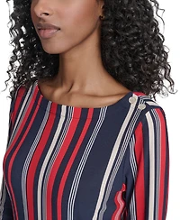 Tommy Hilfiger Women's Striped Long Sleeve Boat Neck Top