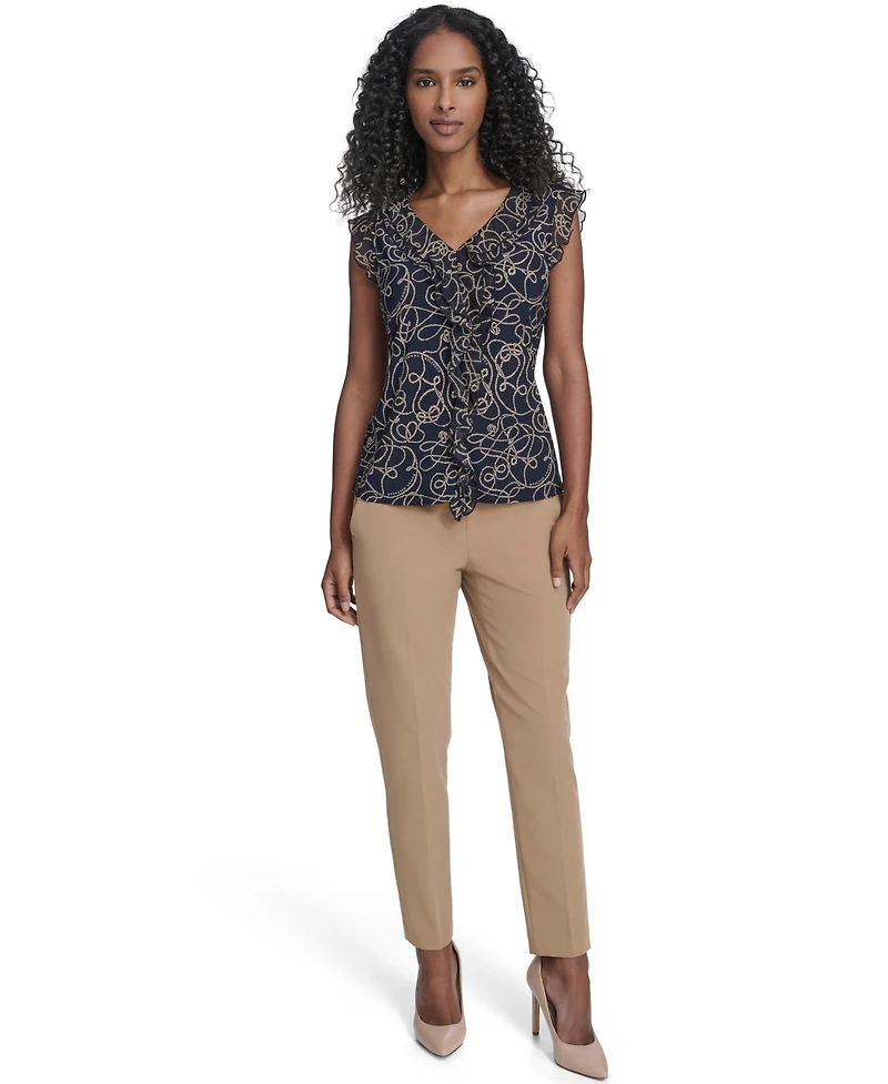 Tommy Hilfiger Women's Sleeveless Mixed Media Rope Print Top