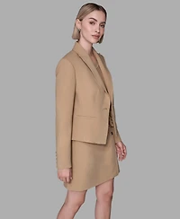 Karl Lagerfeld Paris Women's Long-Sleeve Cropped Button Jacket