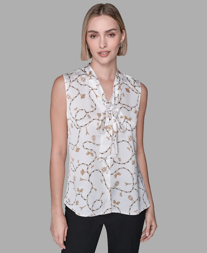 Karl Lagerfeld Paris Women's Sleeveless Printed Top