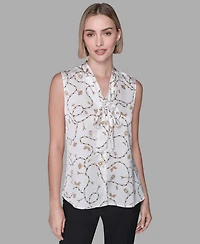 Karl Lagerfeld Paris Women's Sleeveless Printed Top