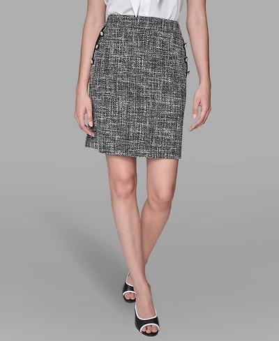 Karl Lagerfeld Paris Women's Knee Length Tweed Skirt